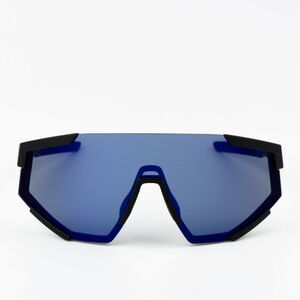 NEW Prada Linea Rossa PS04WSF DG070A Black Rubber Blue Mirror Unisex Sunglasses
